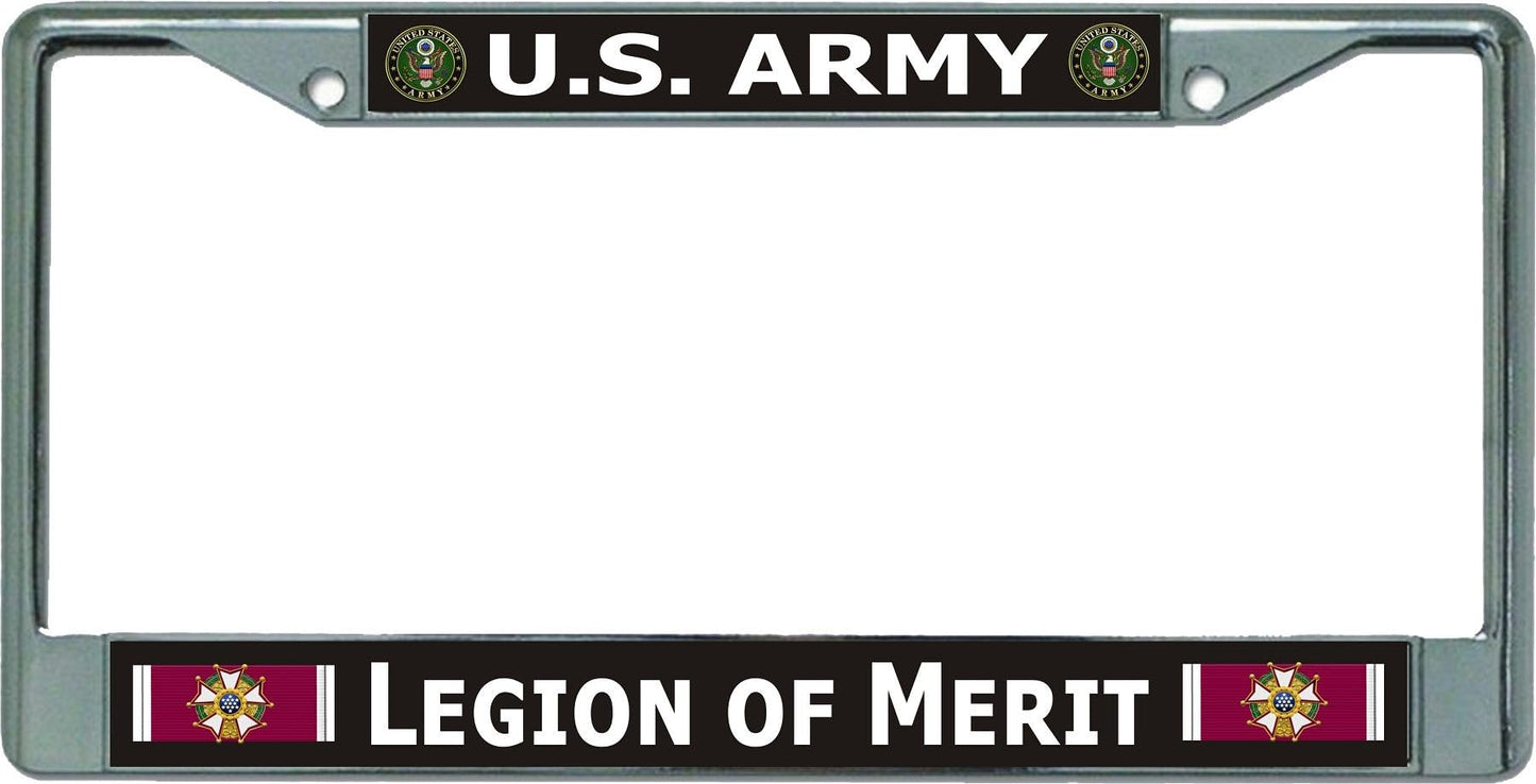 U.S. Army Legion of Merit Chrome License Plate Frame