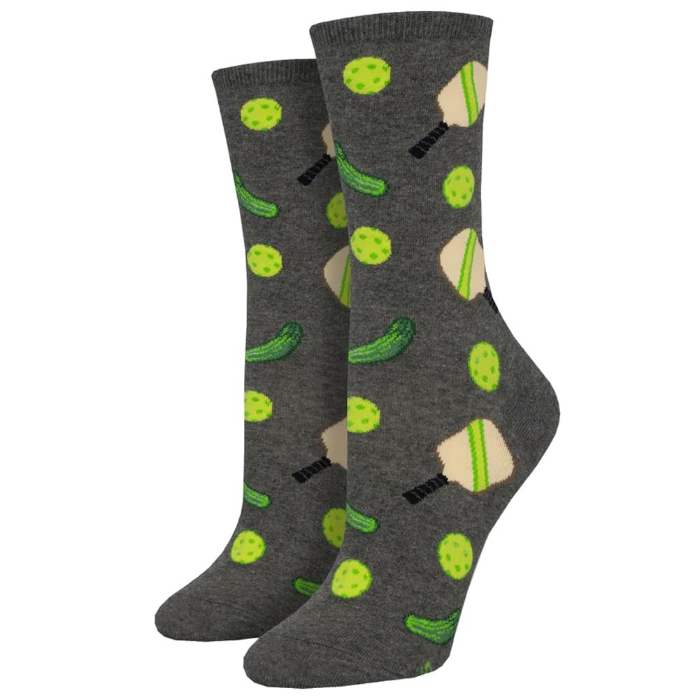 Socksmith Pickleball Gray Heather 9-11 (Women's Shoe Sizes 5-10.5)