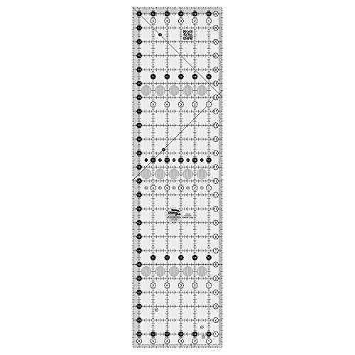 Creative Grids Quilt Ruler 6-1/2in x 24-1/2in Rectangle - CGR24 – Made in USA, Non-Slip Grip Acrylic Quilting, Sewing, Crafting, Patchwork Ruler for Measuring & Cutting Fabric