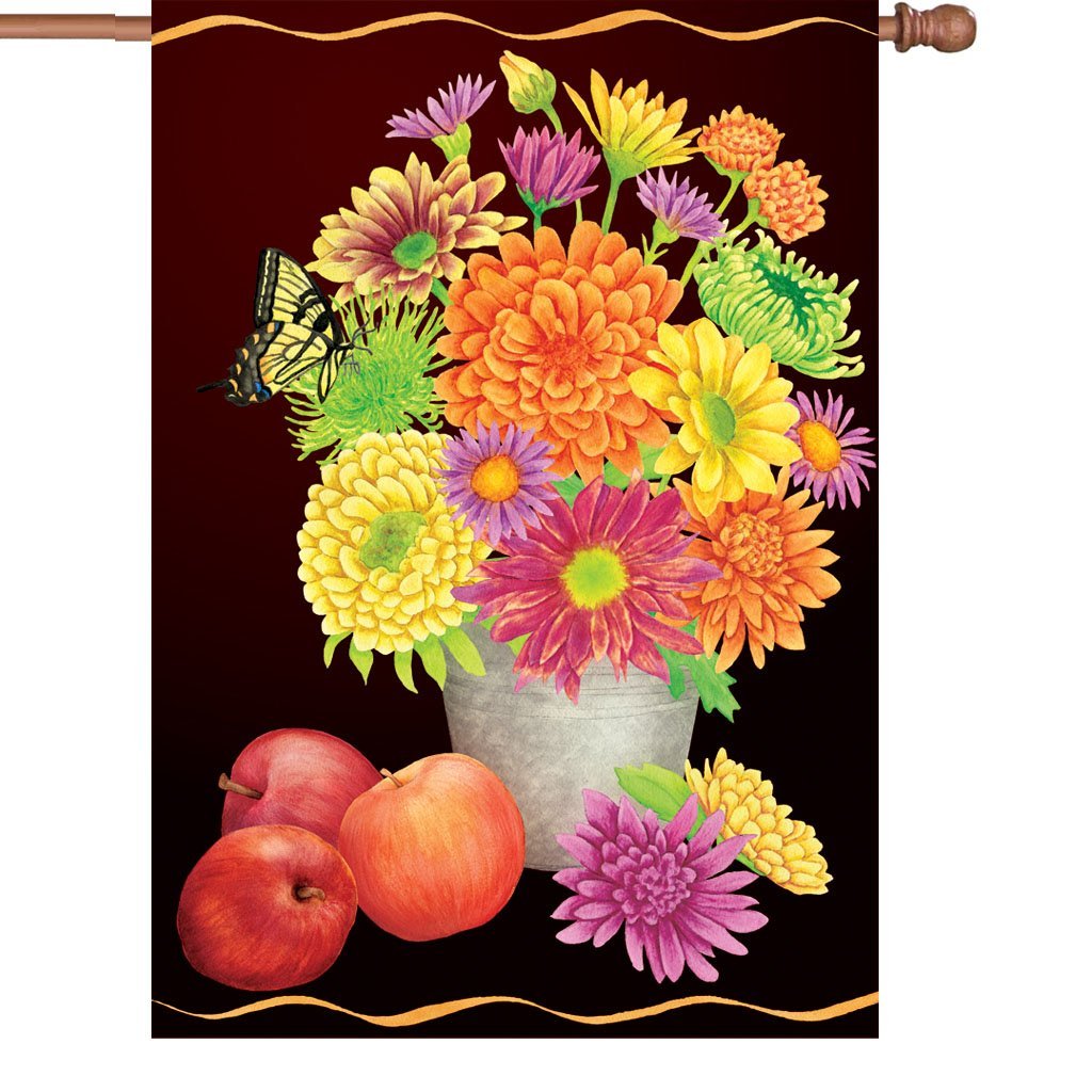 Premier 52597 House Illuminated Flag, Fall Floral, 28 by 40-Inch