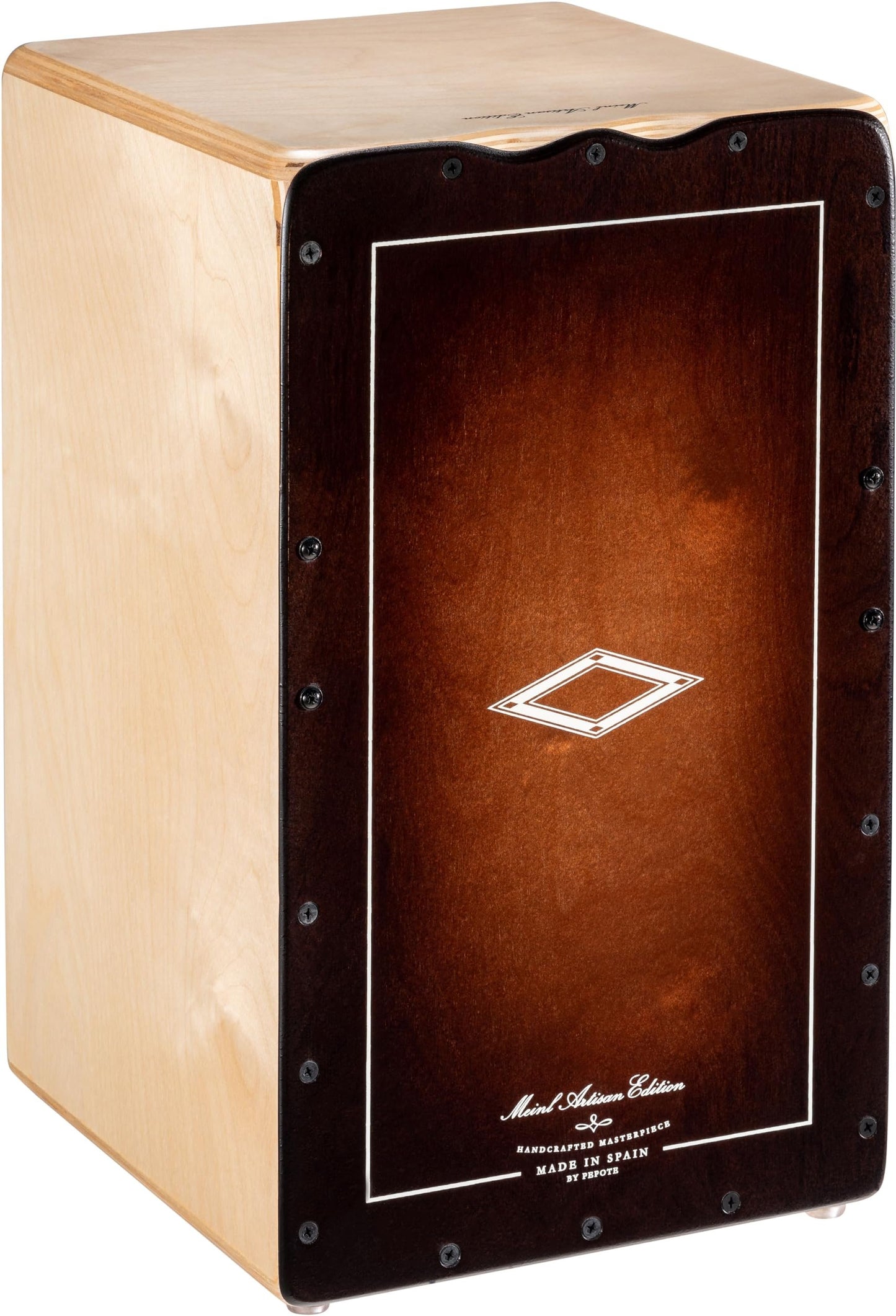 Meinl Artisan String Cajon with Dark Red Burst Frontplate / Baltic Birch Body - MADE IN SPAIN - Soleá Line, 2-YEAR WARRANTY