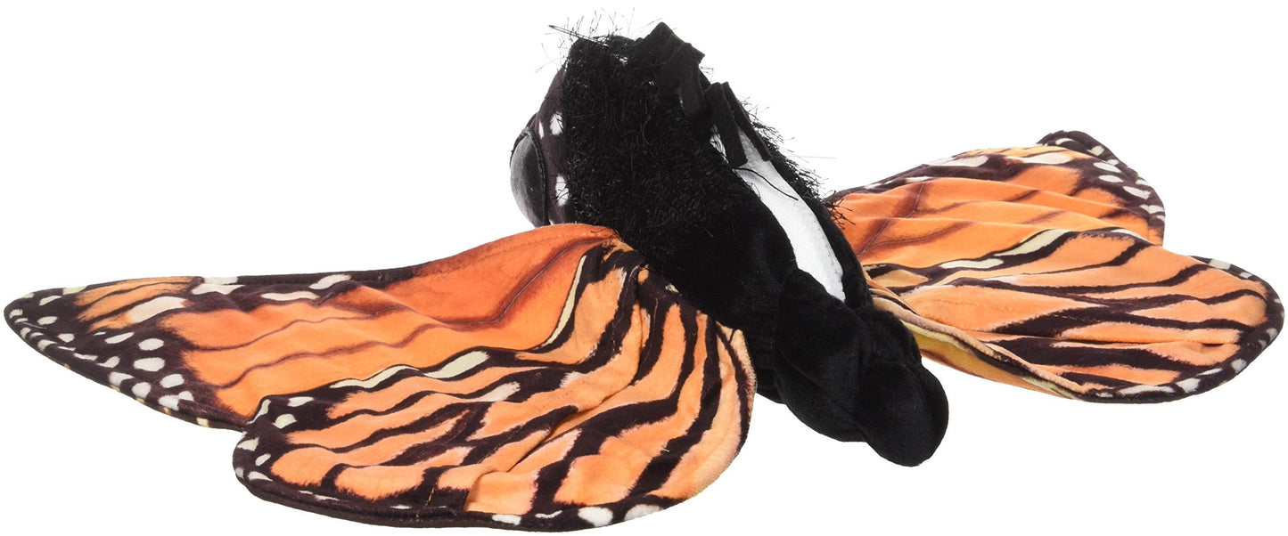Folkmanis Monarch Life Cycle Reversible Hand Puppet Plush, Red-Orange/Purple/Black, 8"