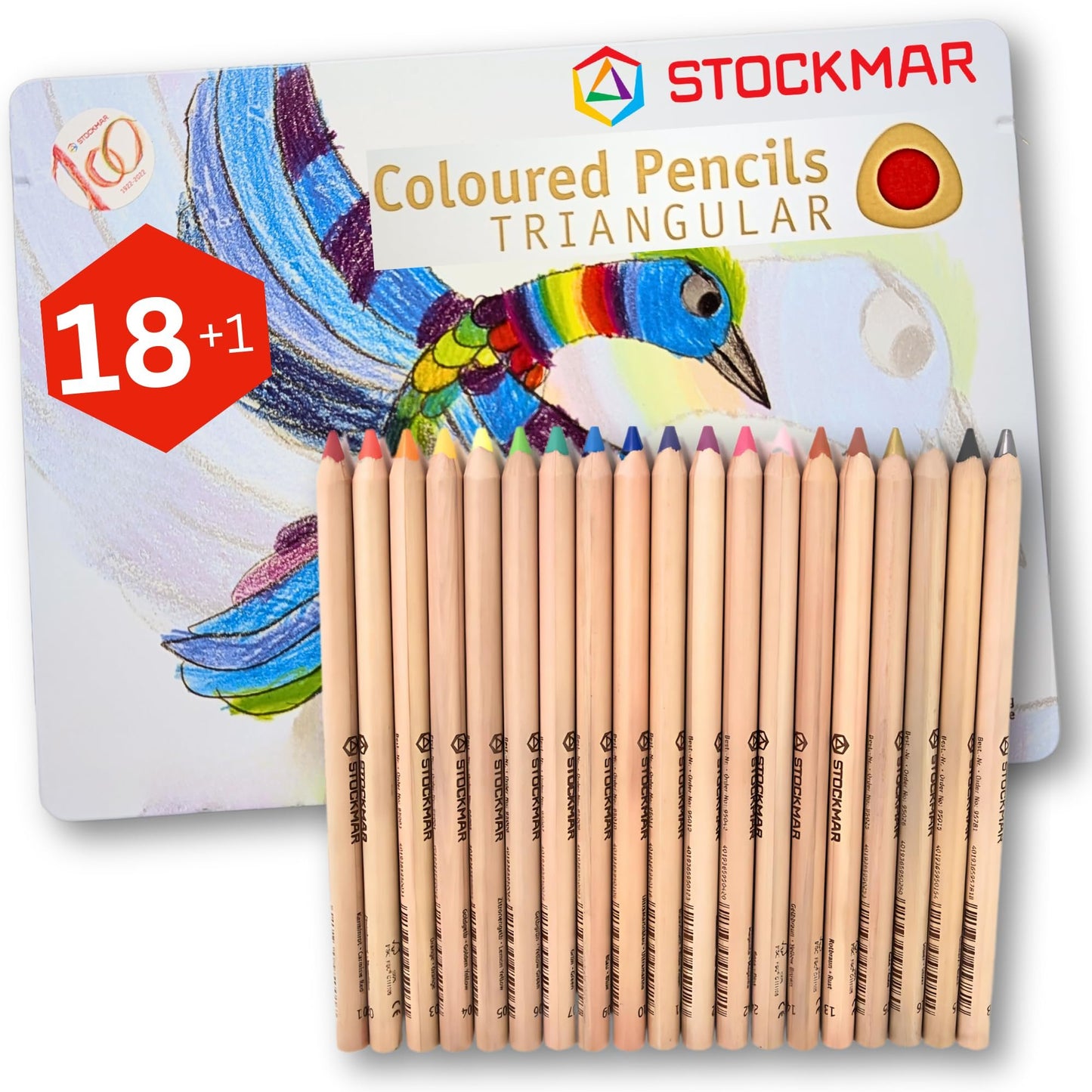 STOCKMAR Triangular Colored Pencils In a Tin Case