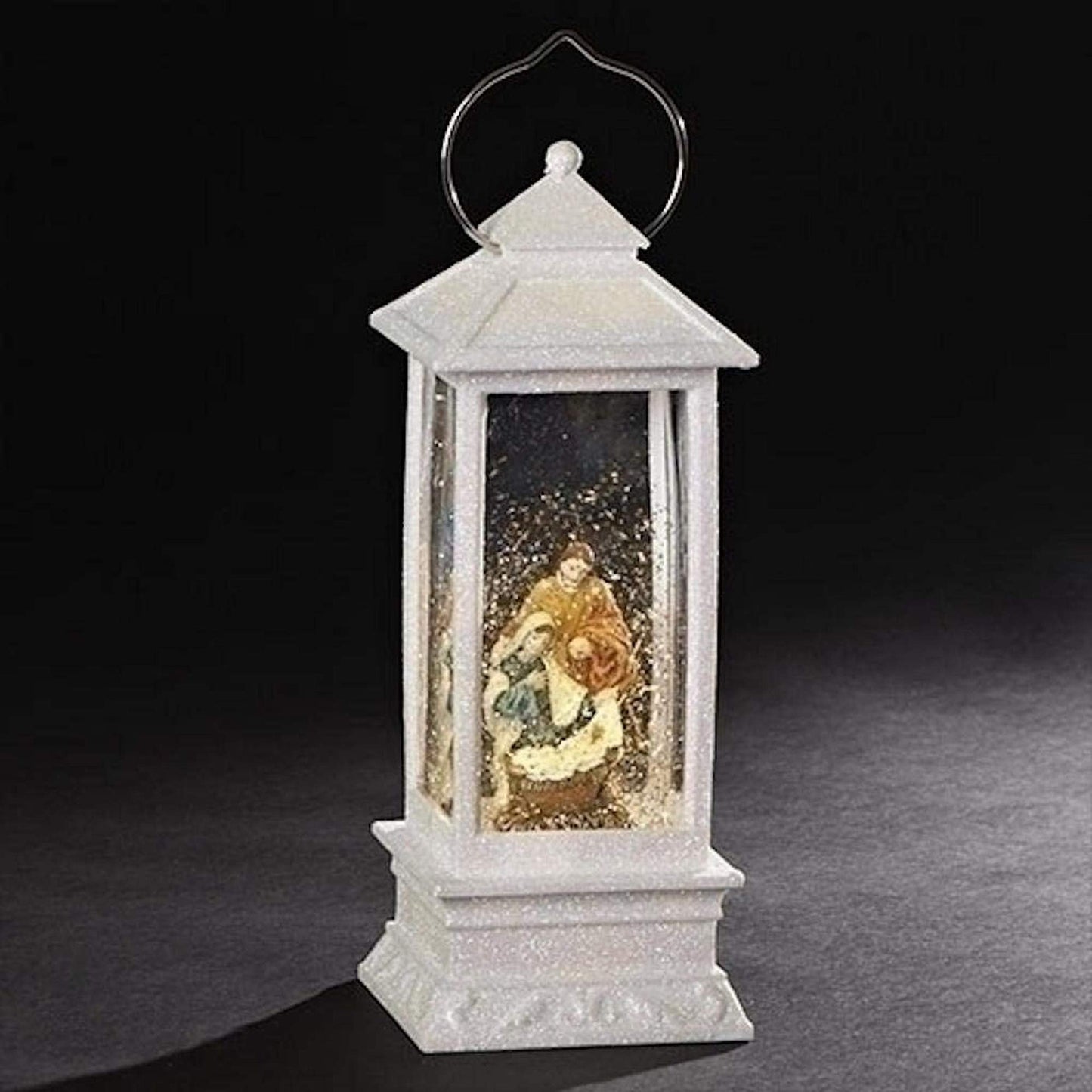 Christmas by Roman Inc., Confetti Lites Collection, 11" H LED HOLY Family Lantern, Lantern, Snow Globe, Holiday Home Décor, Santa, Cardinal, Nutcracker, Snowman, Reindeer (4x4x10)