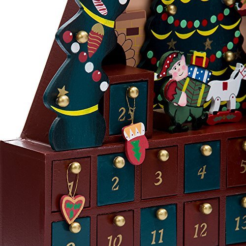 Kurt Adler Christmas Tree 24-Piece Advent Calendar, 16-Inch