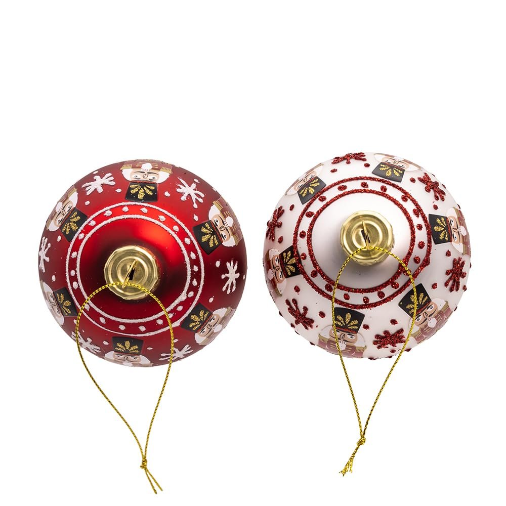 Kurt Adler 3-inch Glass Nutcracker Design Ball Ornaments