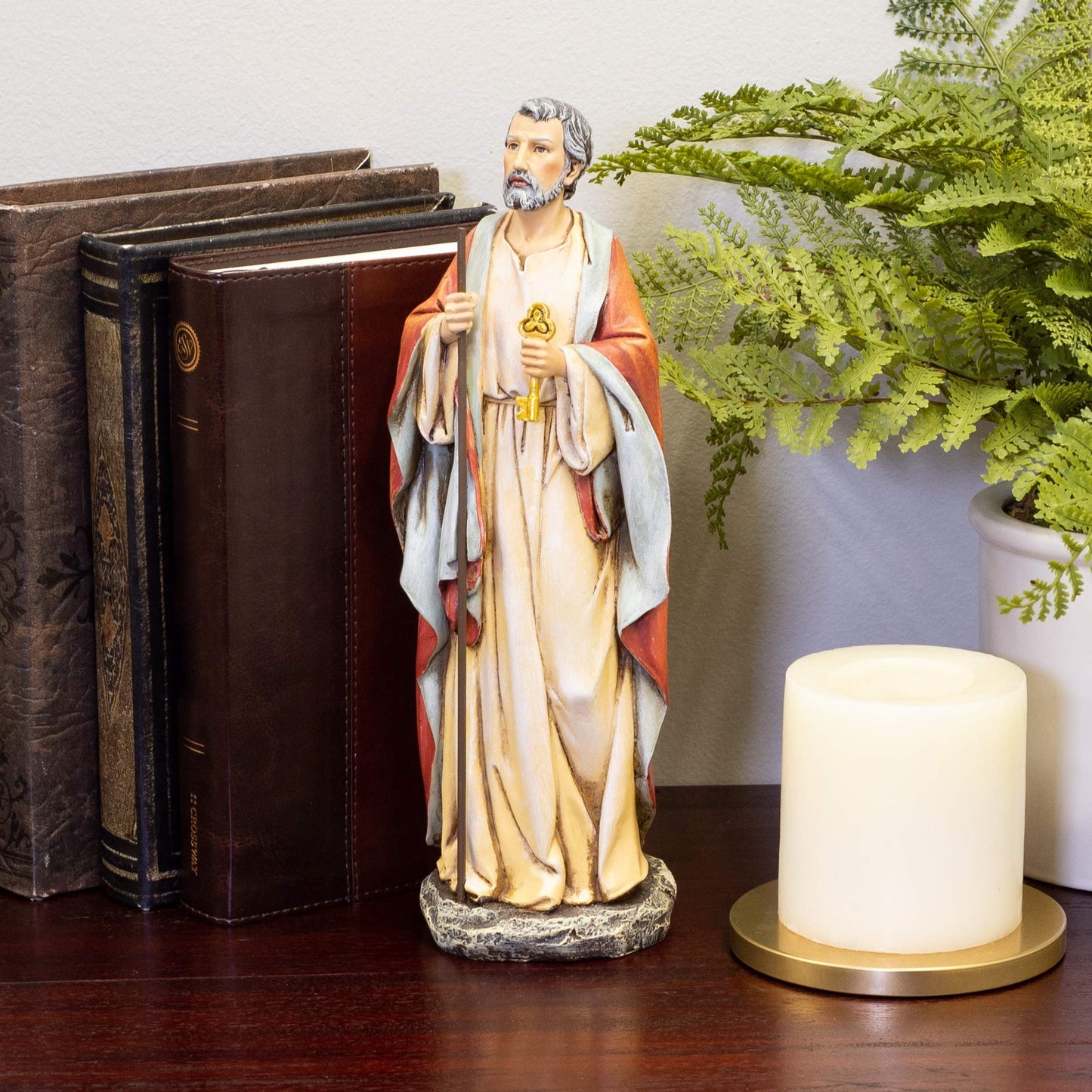 Roman Joseph's Studio Inc., St. Peter Figure, Renaissance Collection, 10.5" H, Resin and Stone, Religious Gift, Decoration, Collection, Durable, Long Lasting