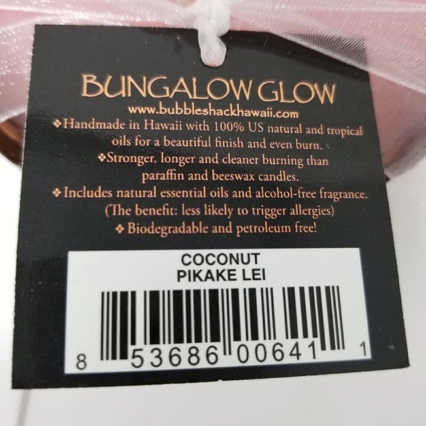 BUNGALOW GLOW Pikake Lei Coconut Candle, 12 OZ
