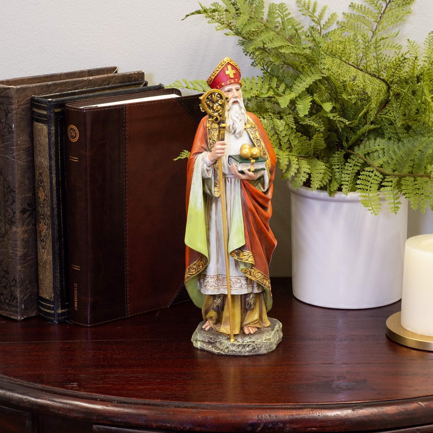 Joseph's Studio by Roman, Renaissance Collection, 10.5" H ST Nicholas Figure, Home Décor, Devout Gift, Prayerful Inspiration (3x4x10)
