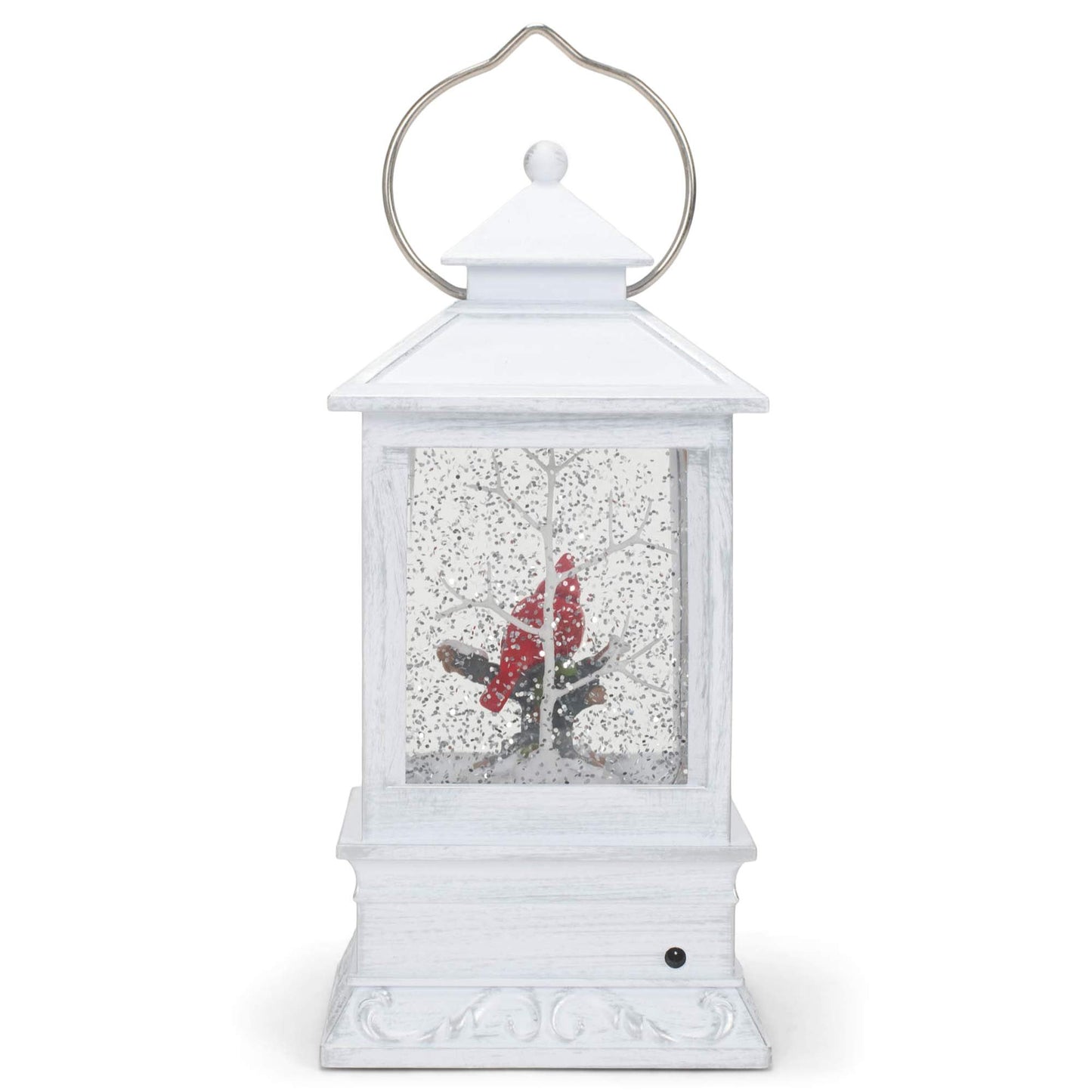Roman 133510 Led Swirl Lantern Cardinal Tree, 8.5 inch, Grey