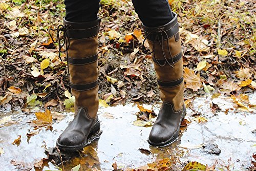 TuffRider Ladies Lexington Waterproof Tall Country Boots - Chocolate/Fawn - 9
