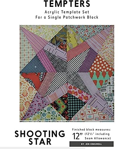 Shooting Star Tempters Acrylic Template Set Jen Kingwell 12" Block