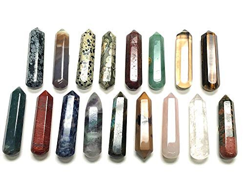 Zentron Crystal Collection: 60MM All Natural Gemstone Crystal 2"+ Wand and Velvet Pouch