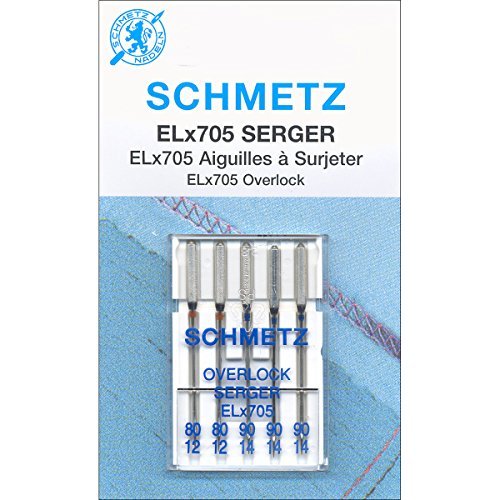 Euro-Notions 1840 ELX705 Serger Needles, Sizes 12/80 (2), 14/90 (3)