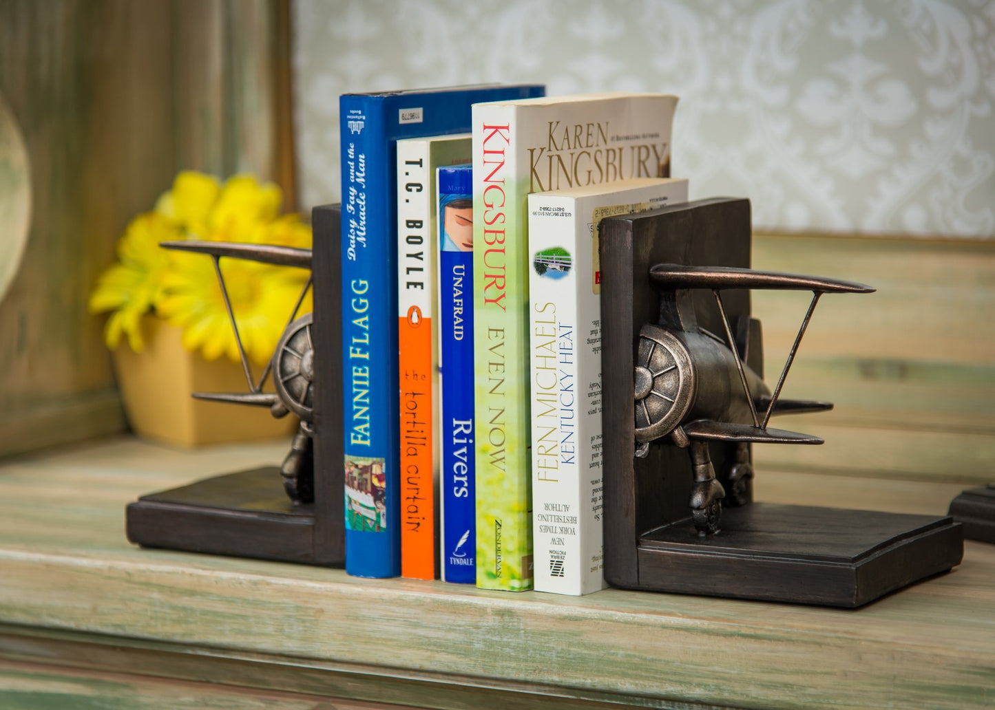 Roman Giftware Inc., Home Décor, Every Day Gifts, 7.75" H Airplane BOOKENDS,Religious, Inspirational, Durable (4x3x7)