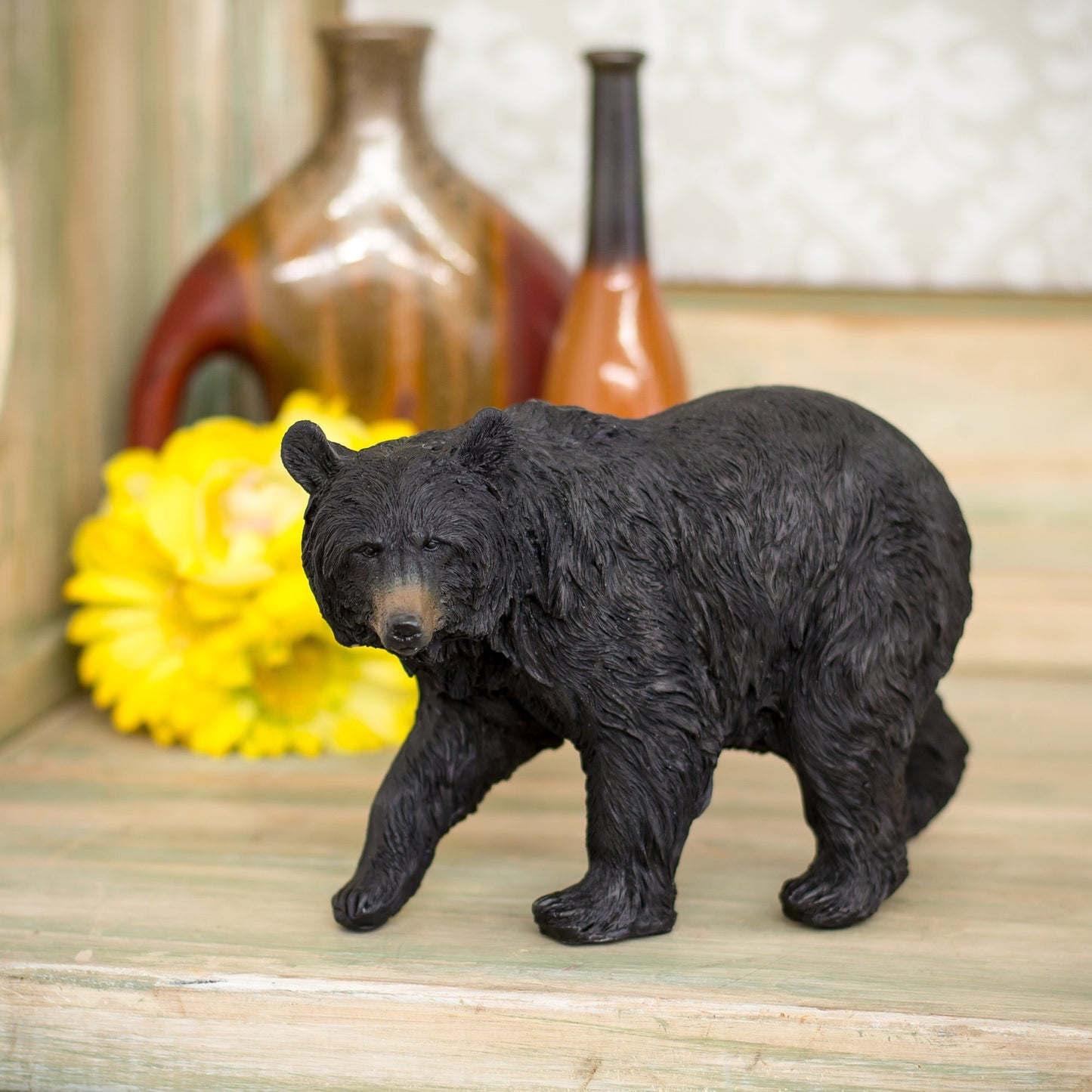 Slifka Sales Co. Black Bear Walking 9.5 x 5 x 6.5 Inch Resin Crafted Tabletop Figurine