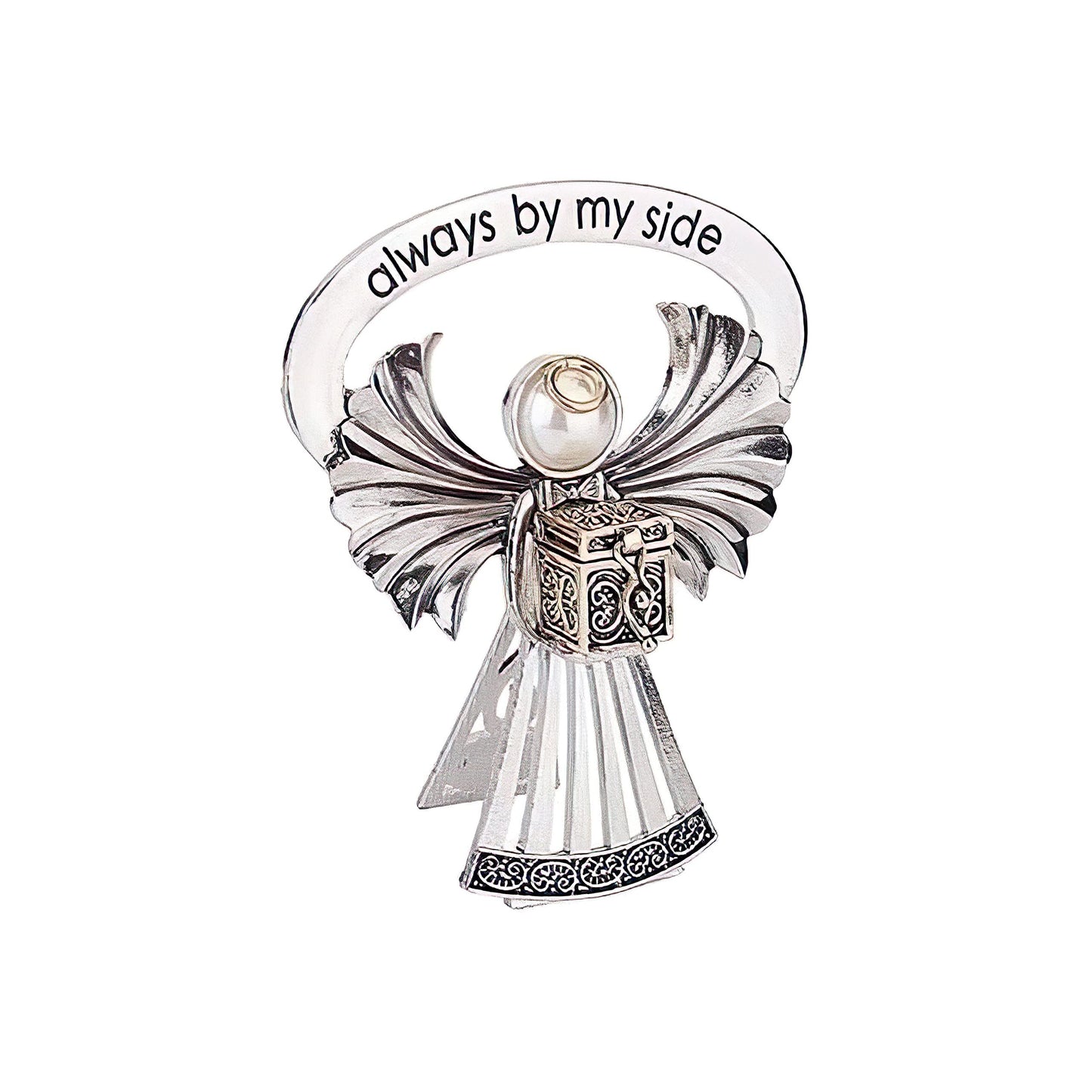 Alexa's Angels Always by My Side Silver Prayer Box Bedside Angel Figurine 3 Inch