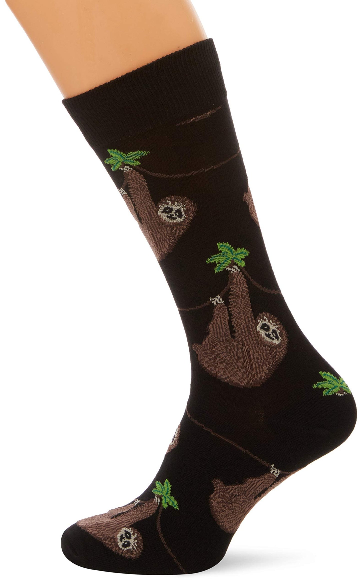 Socksmith Men's Sloth Crew Socks in Black