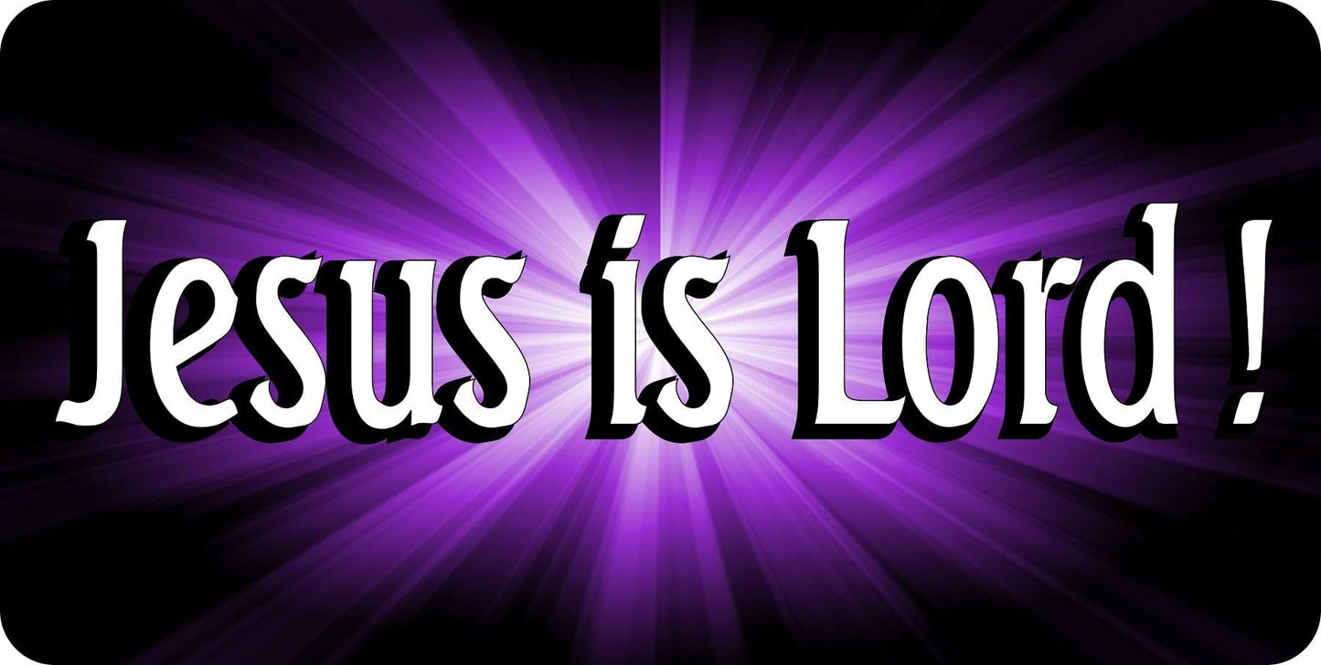 Jesus is Lord Purple Photo License Plate