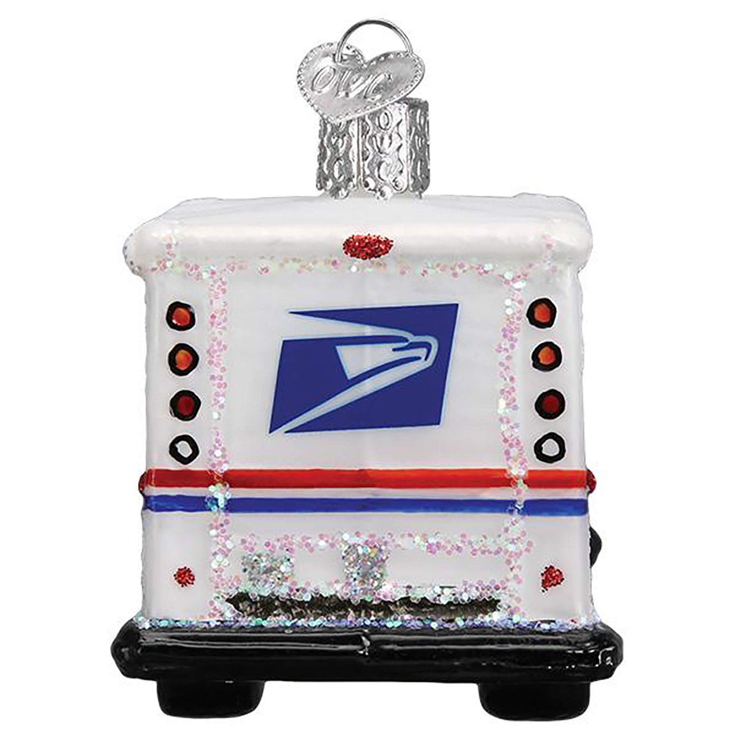 Old World Christmas Ornaments USPS Mail Truck Glass Blown Ornaments for Christmas Tree