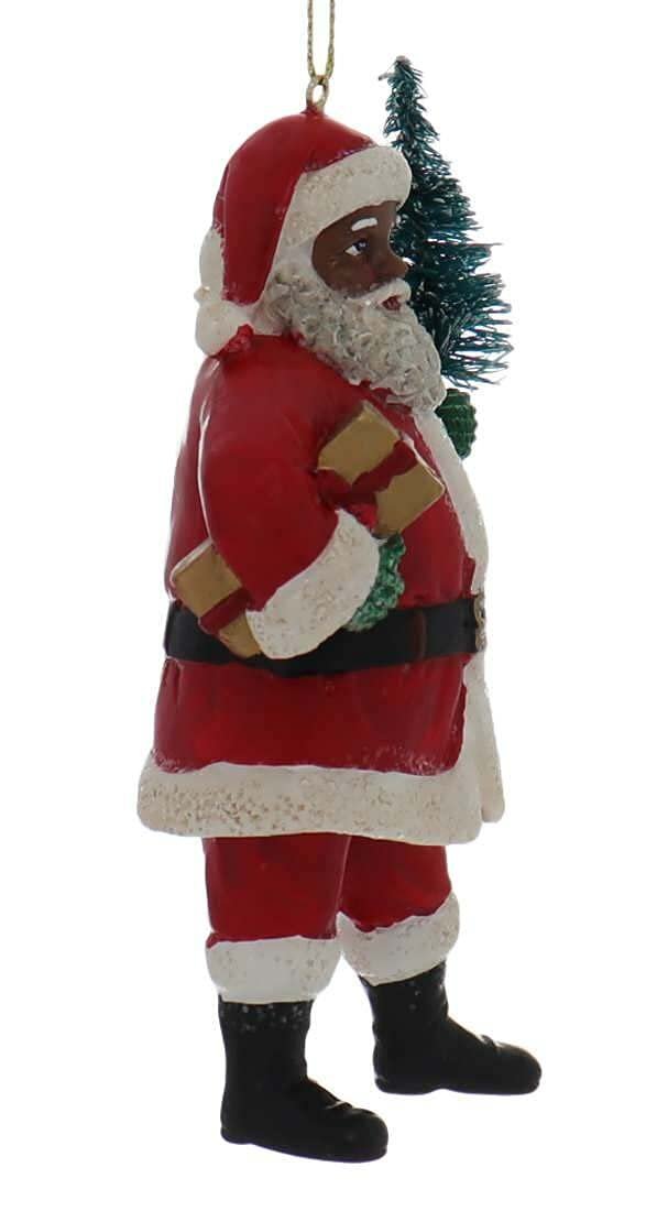 K.A. Kurt Adler, African American (Black) Santa Ornament (Santa with Tree)