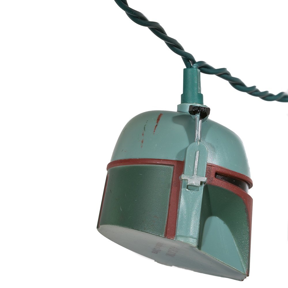 STAR WARS Kurt Adler 10-Light Boba Fett Helmet Light Set