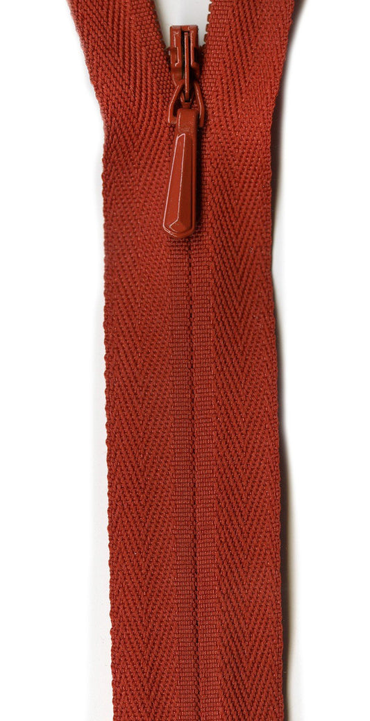 YKK Unique Invisible Zipper, 22", Rust