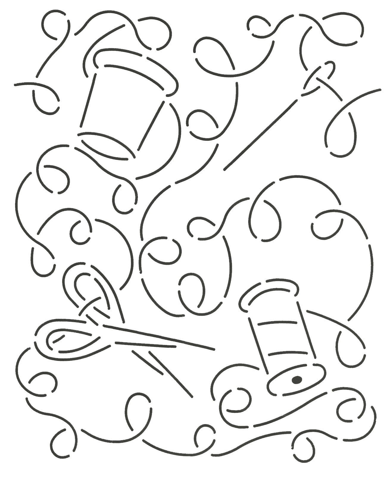 Quilting Creations Sewing Box Jumble Quilt Stencil