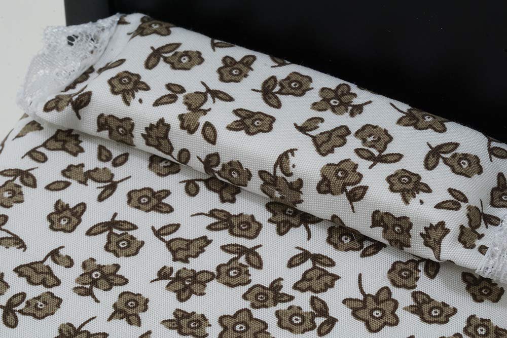 Classics by Handley Dollhouse Miniature Single Bed, Black with Brown and White Floral Fabric