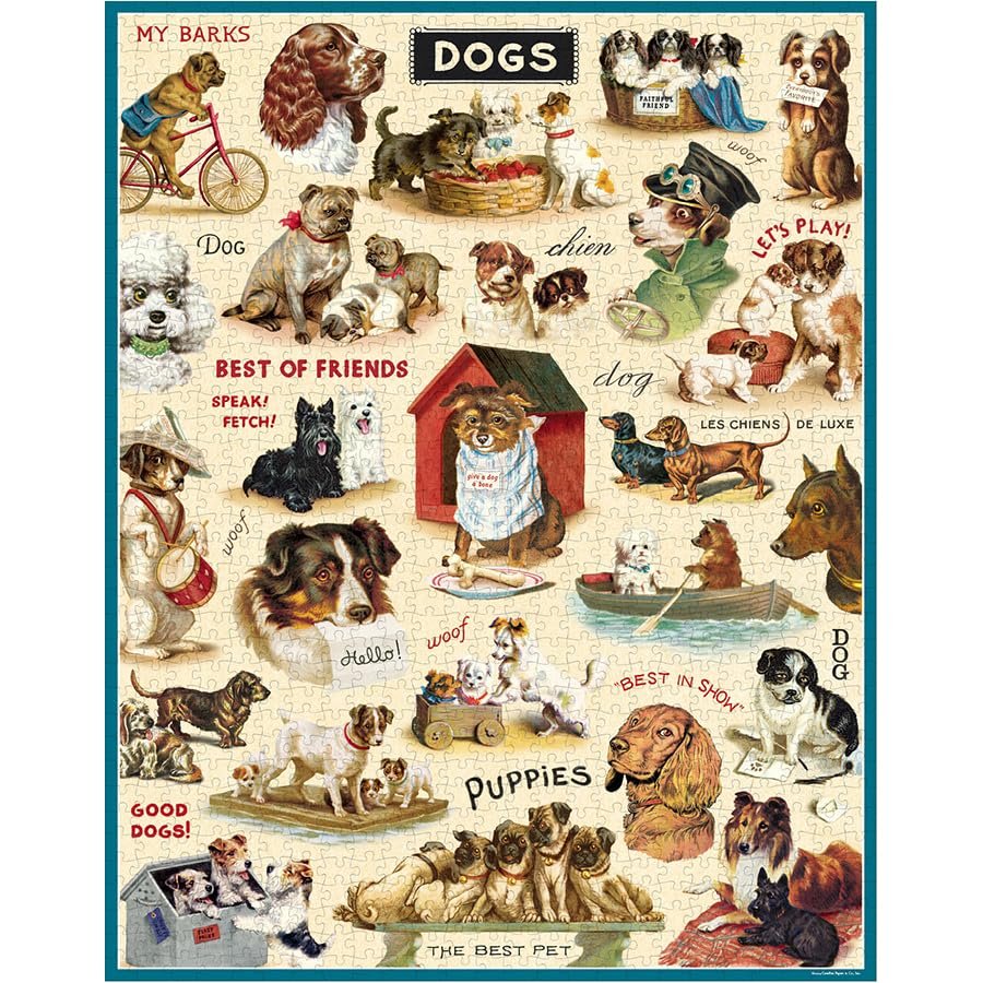 Cavallini & Co. Vintage Dogs Puzzle- 1000 Pieces