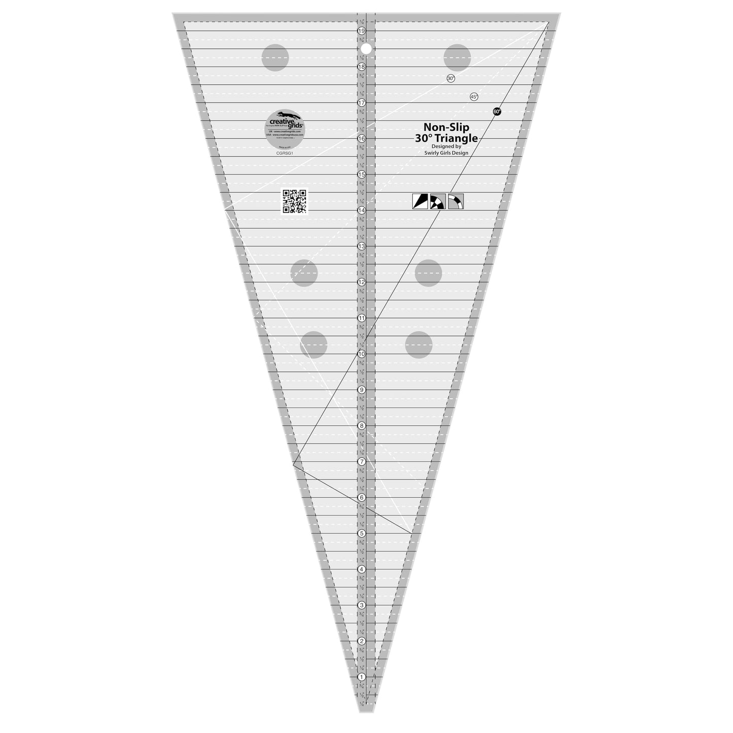 Creative Grids 30 Degree Triangle Quilt Ruler - CGRSG1