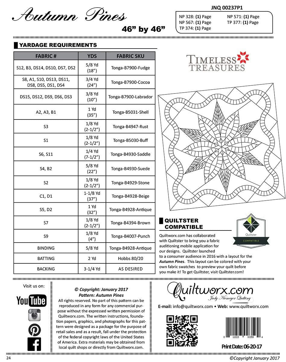 Autumn Pines Quilt Pattern by Quiltworx