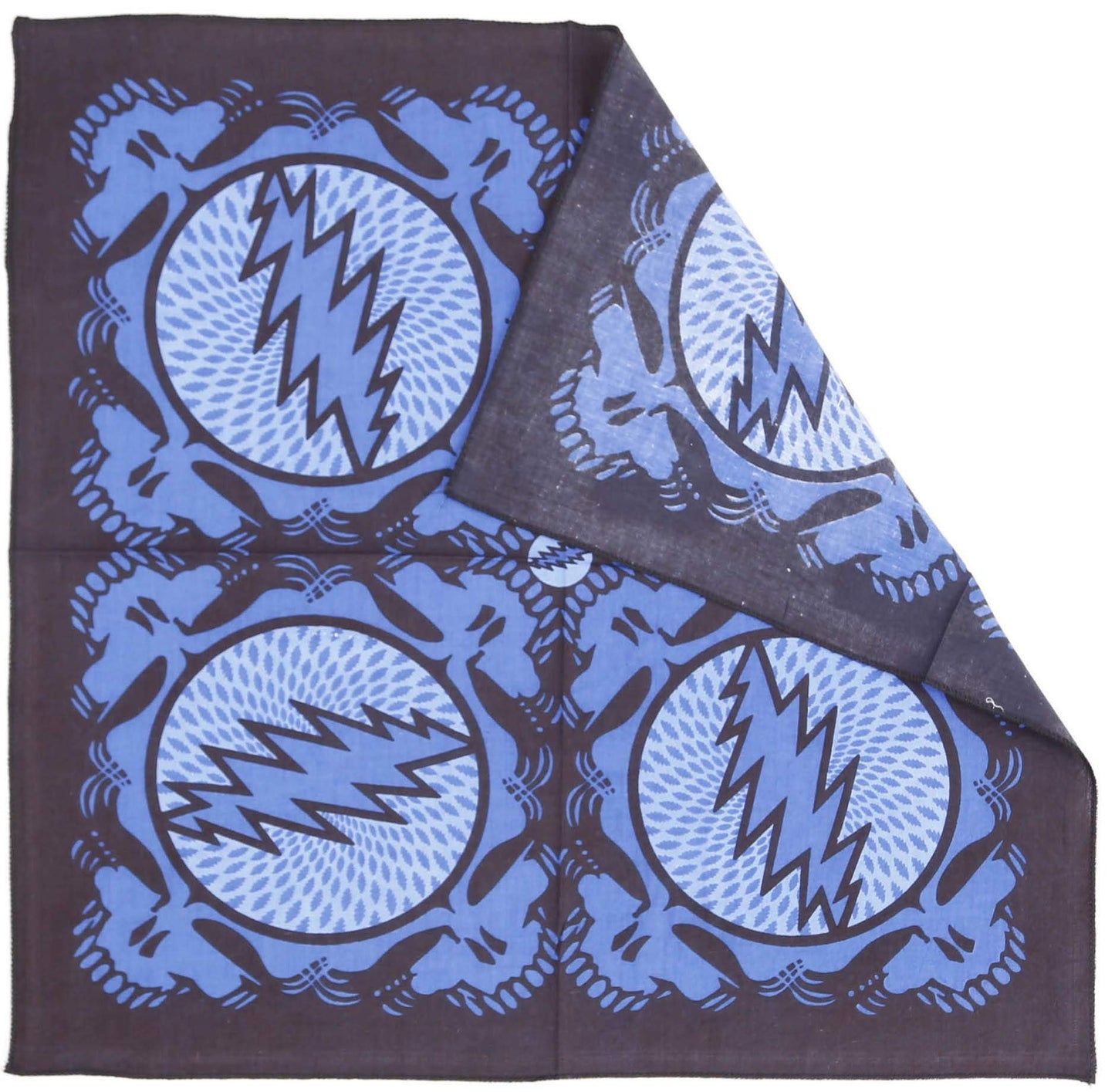 Sunshine Joy Grateful Dead Spin Yr Face SYF Bandana 22x22 Inches (Blue)