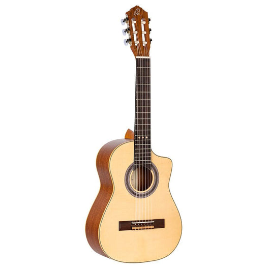 Ortega Guitars Requinto Series 6 String Acoustic Guitar, Right, Spruce, 22 Zoll (RQ25)