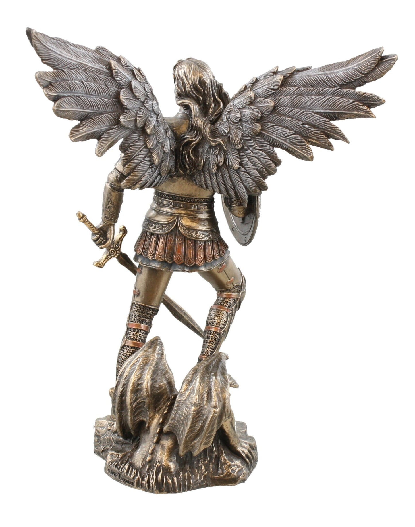 Studio Collection St. Michael with Sword and Shield - 9" Tall - Bronze Color
