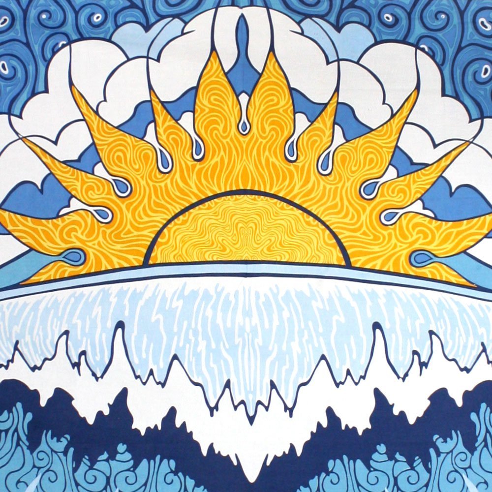 Sunshine Joy Sun Wave Surf Tapestry Tablecloth Beach Sheet Wall Art 60x 90 Inches