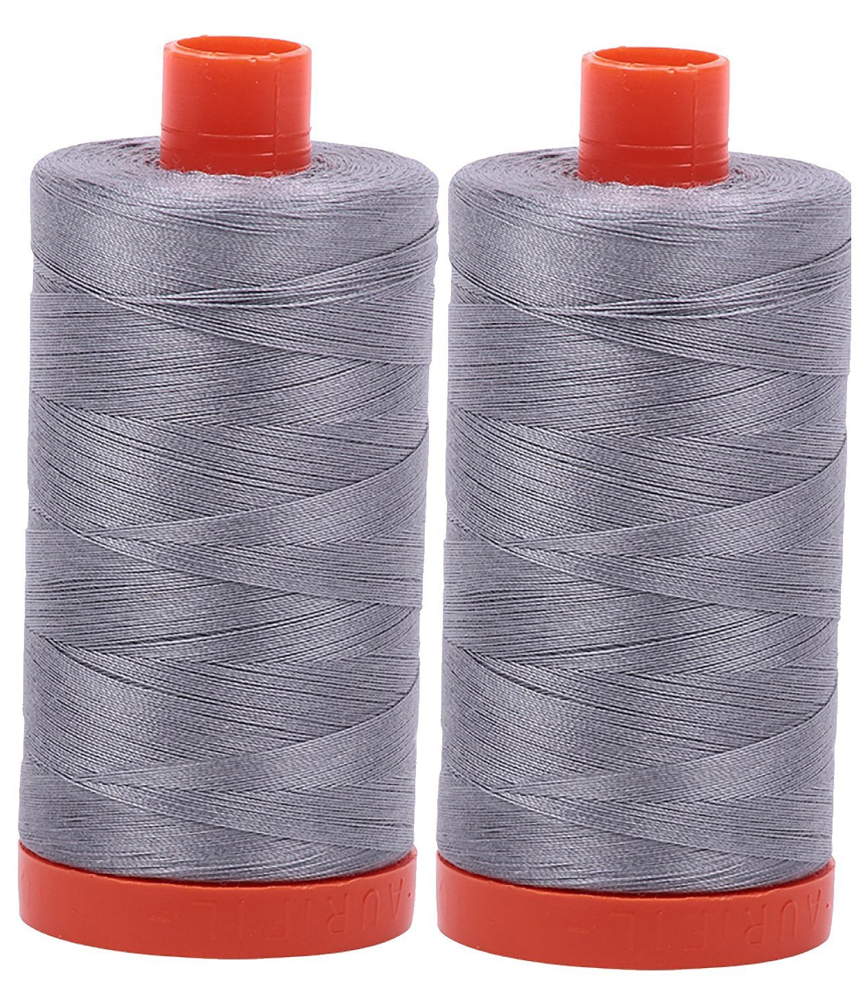 Aurifil Mako 50wt Thread 2 Large Spools: Grey 2605x2