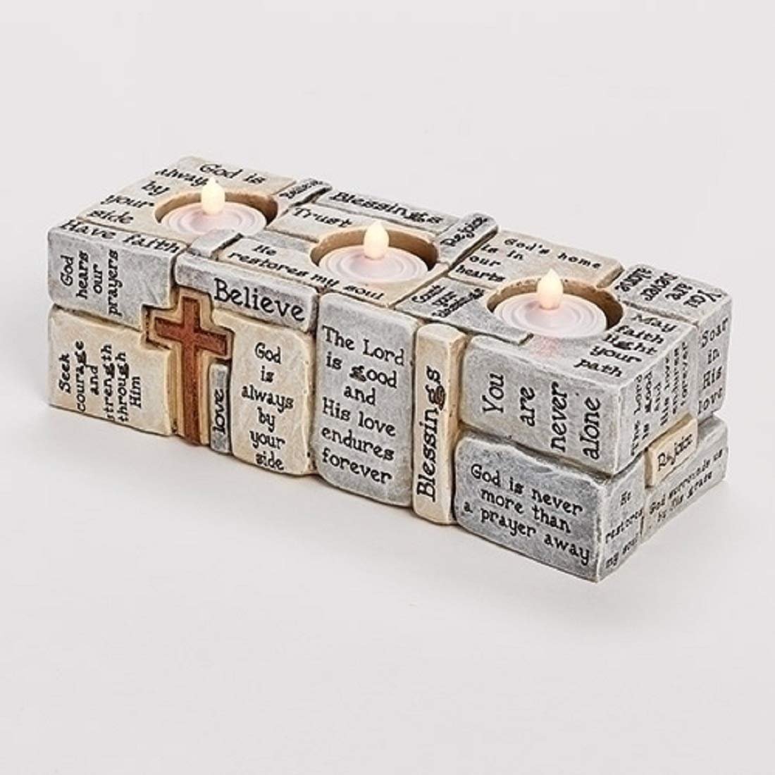 Roman Giftware Inc., Inspirational Crosswords Collection, 2.5" H Crossword Candle Holder,Religious, Inspirational, Durable (8x3x2)