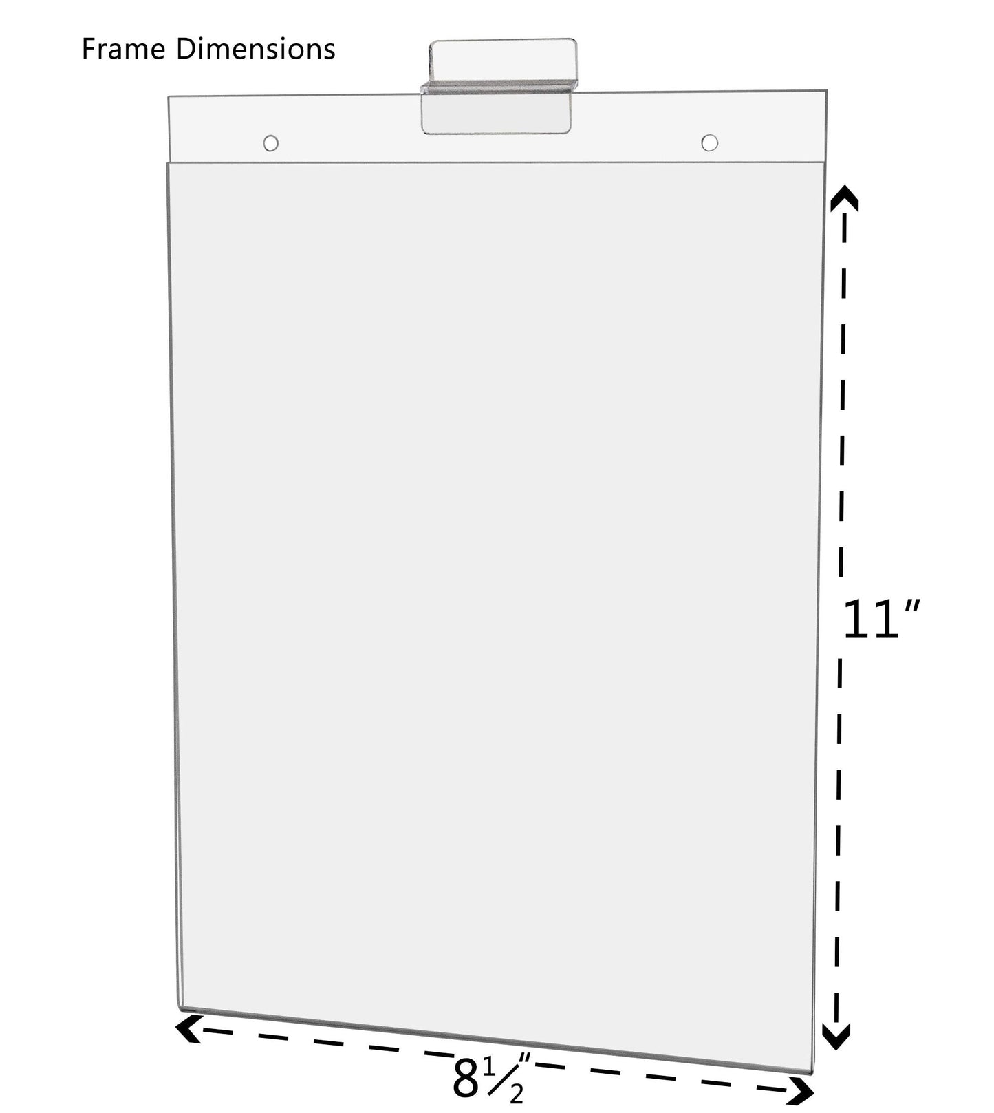 Slatwall Sign Holder for 8.5 x 11 Inch Flyers Ads and Price Lists in Retail Stores Bookstores and Libraries Clear Acrylic Literature Sleeve No Assembly Required by Marketing Holders