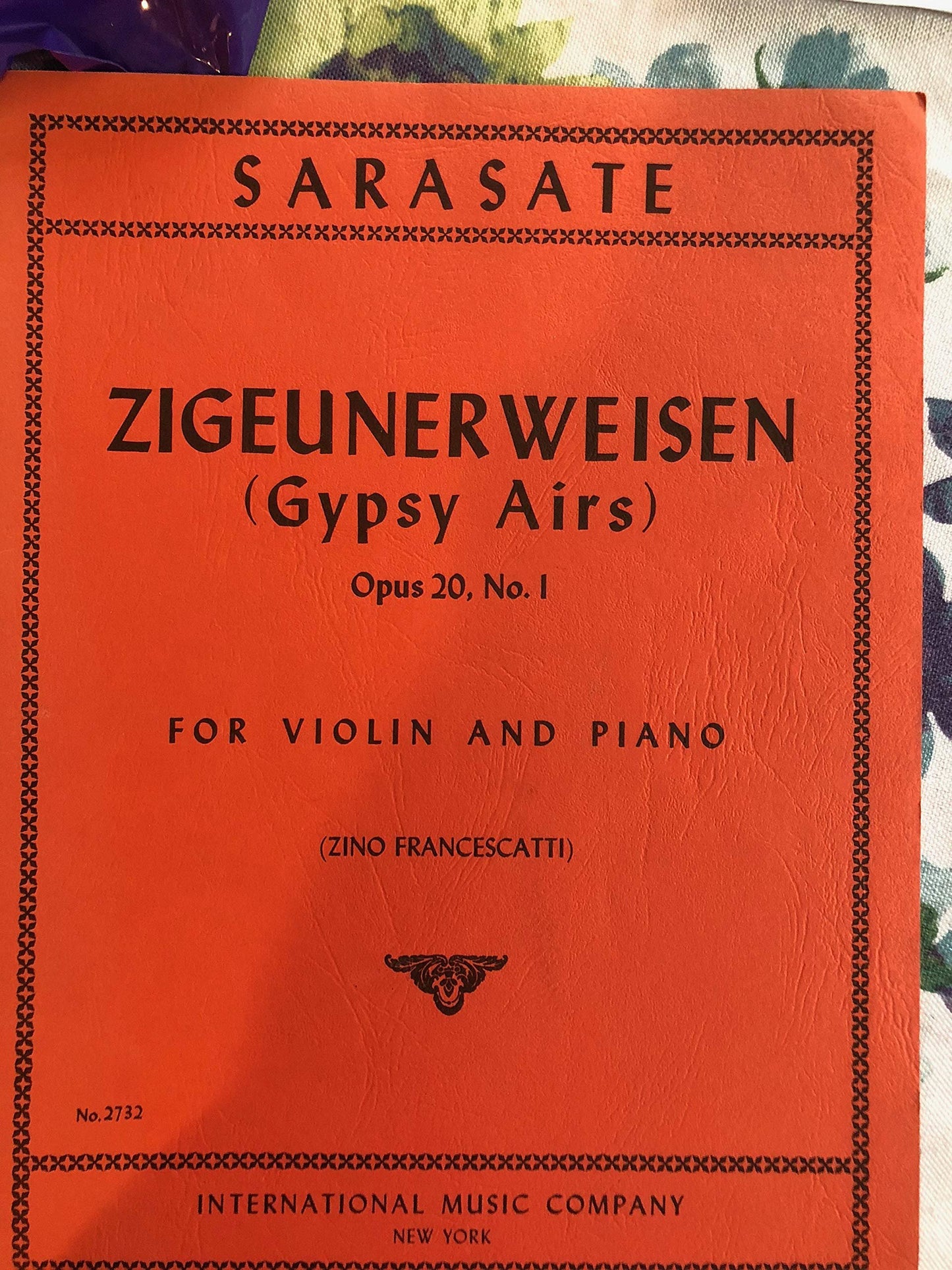 Sarasate, Pablo - Zigeunerweisen Op. 20, No. 1, for Violin and Piano