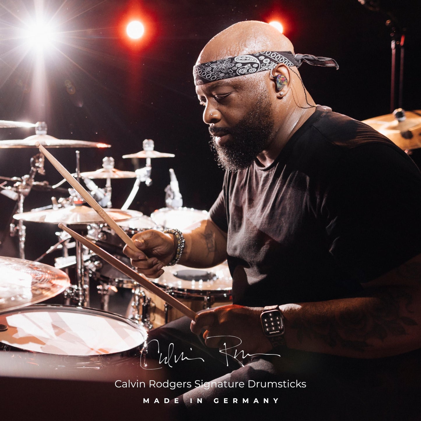 Meinl Stick & Brush Drumsticks, Calvin Rodgers Signature — American Hickory with Round Shape Wood Tip — Made in Germany (SB601)