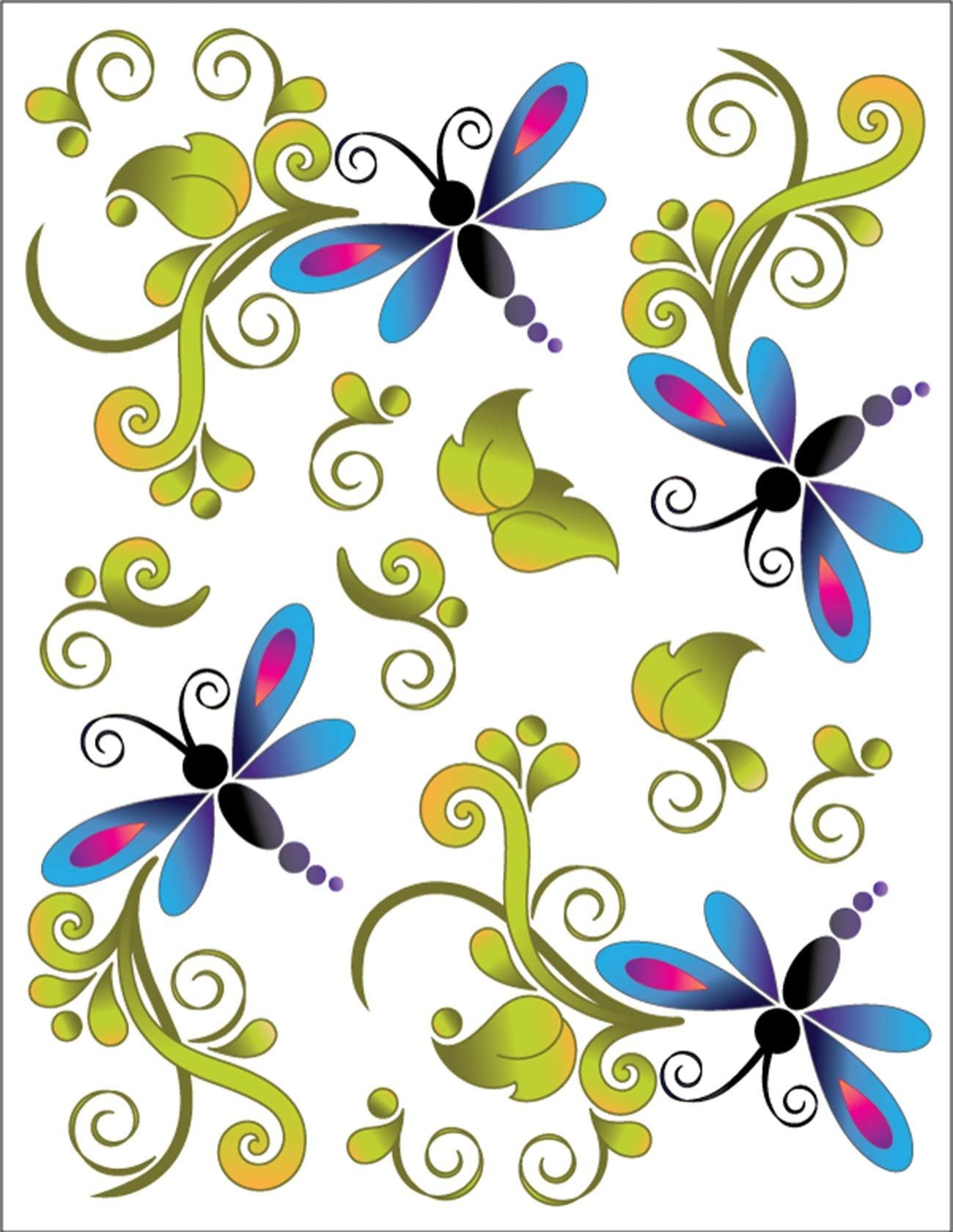 Urban Elementz Tattoo Elementz Dragonfly Bliss Printed on Clear