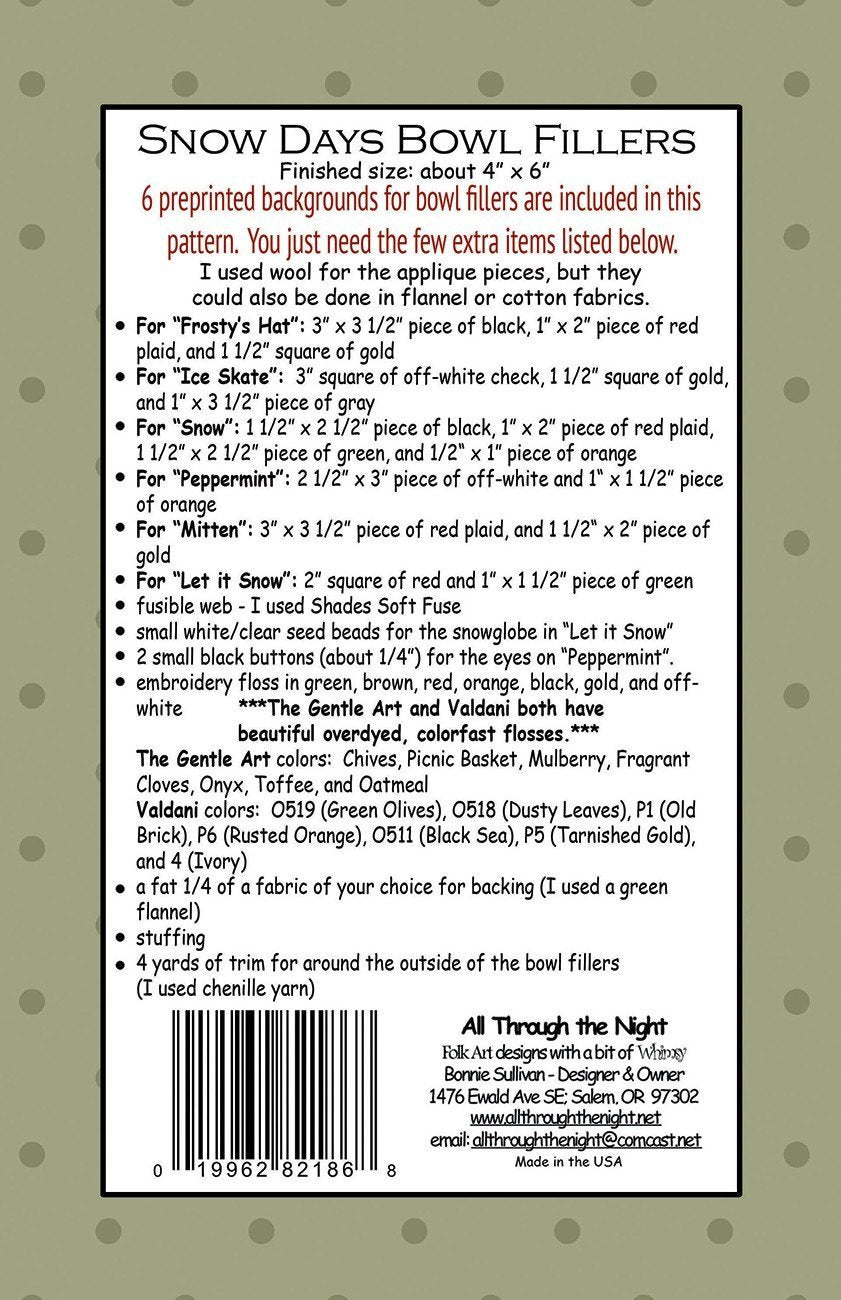 Keepsake Quilting Snow Day Bowl Fillers Pattern - Rustic, Bohemian Style - Nature Pattern - Christmas Decorative Display - Fabric Material - Sewn Construction - Bowl