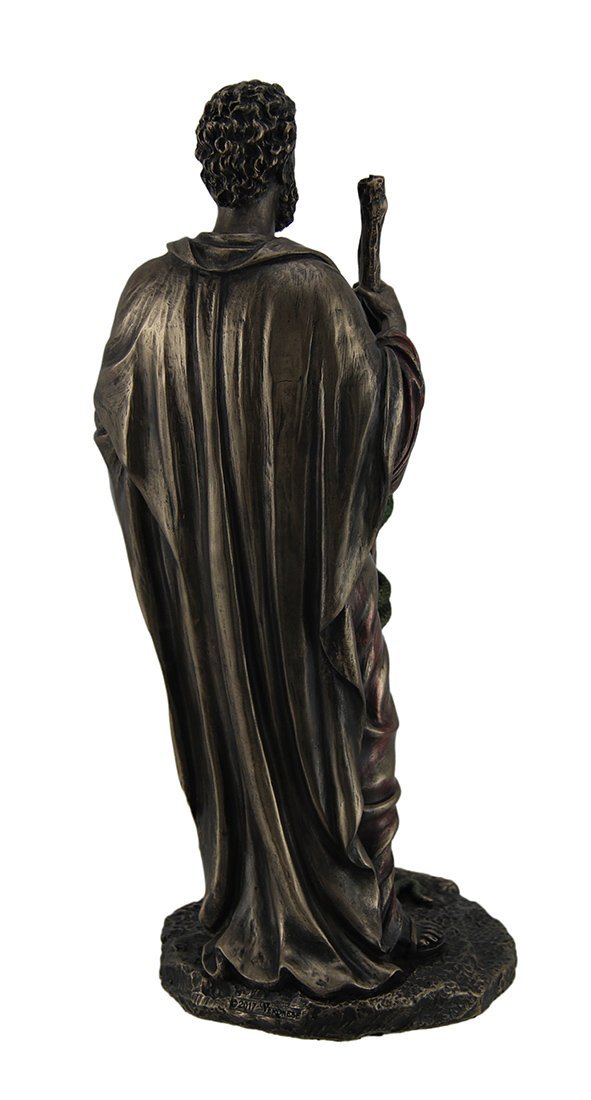 Veronese Design Hippocrates Greek Father of Medicine Holding Book & Staff Bronze Finish Statue