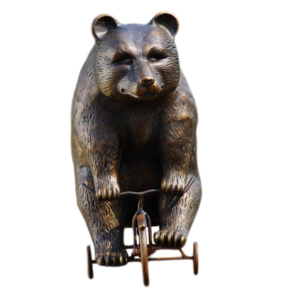 SPI Adorable Big Bear on Little Trike Metal Yard Sculpture