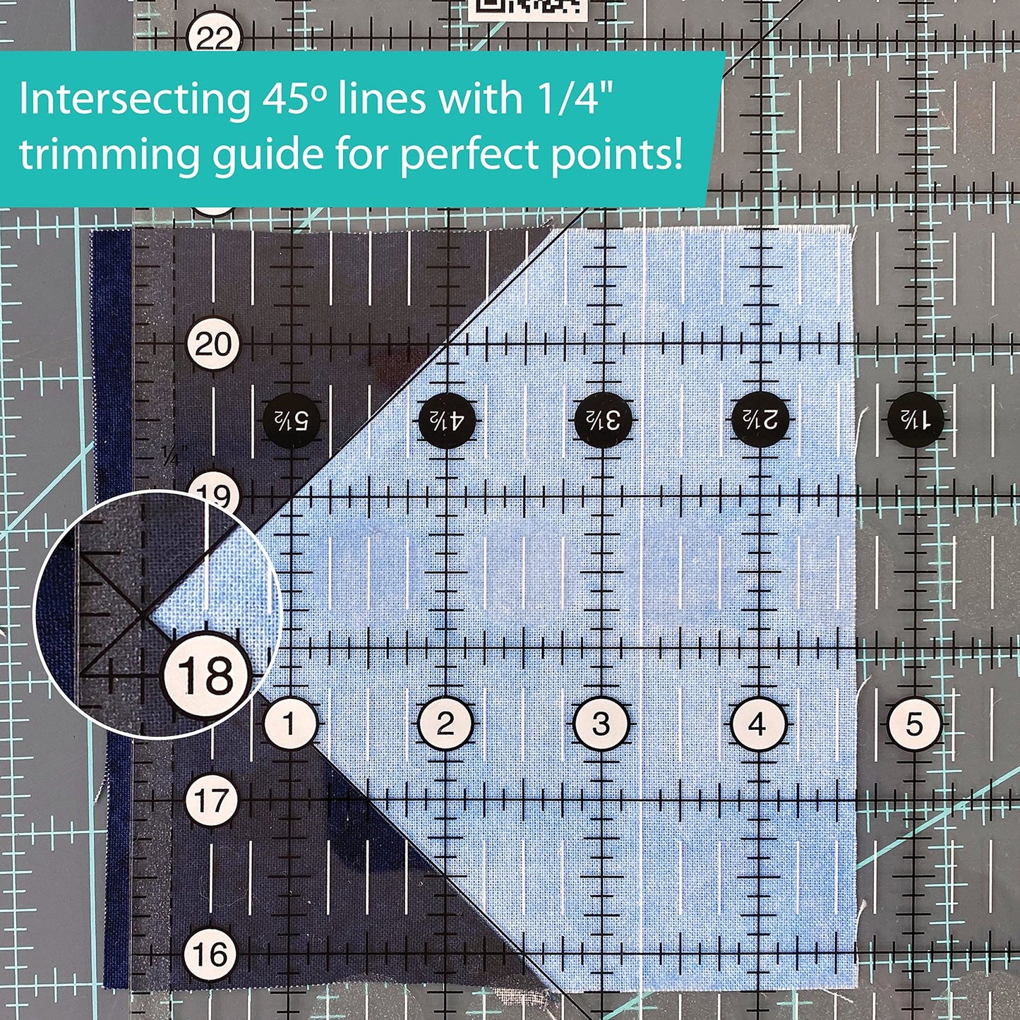 Creative Grids Quilt Ruler 6-1/2in x 24-1/2in Rectangle - CGR24LEFT – Made in USA, Non-Slip Grip Acrylic Quilting, Sewing, Crafting, Patchwork Ruler for Measuring & Cutting Fabric