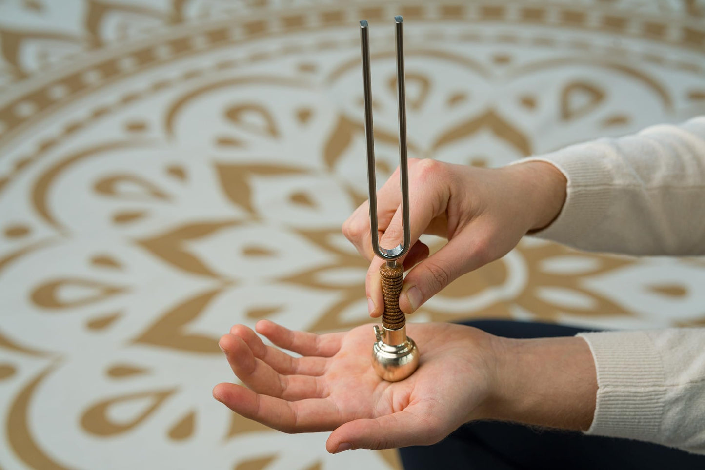 Tuning Fork Vibration Foot For Calming Meditation, Sound Healing, and Yoga