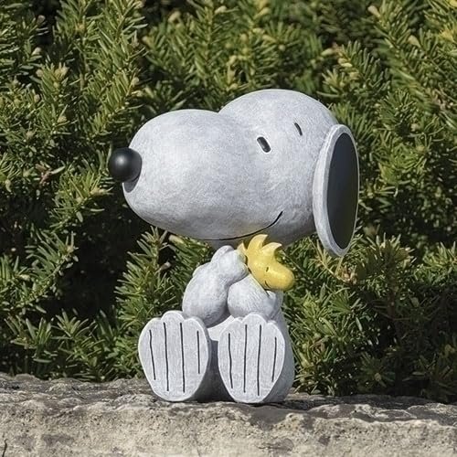 Roman Snoopy and Woodstock Garden Statue, 8.75-inch Height, Resin, Stone Mix, Home, Garden, Outdoor