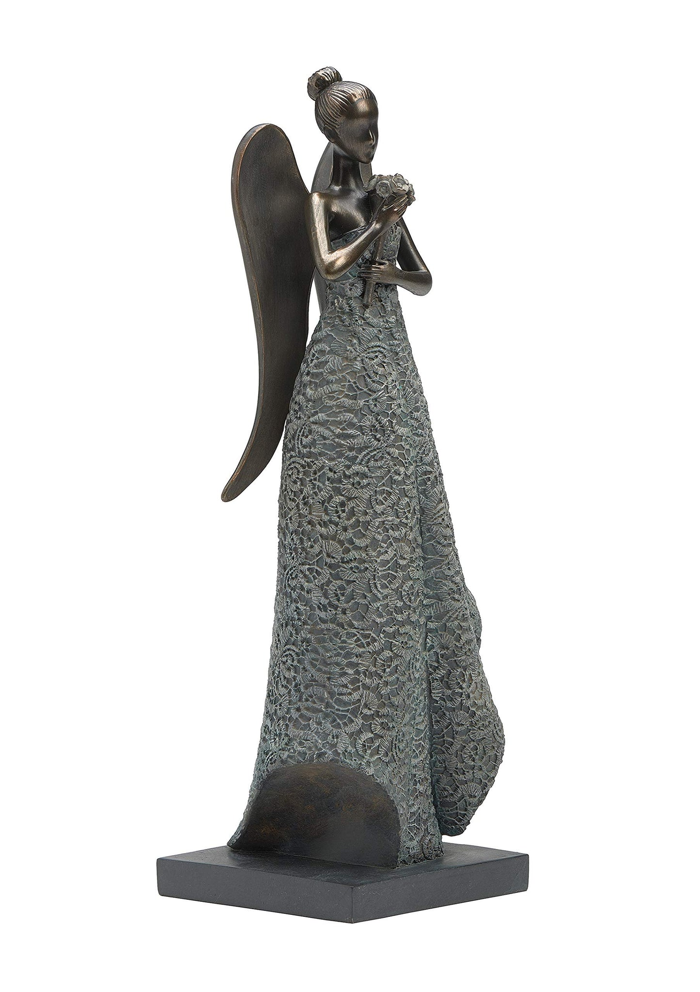 Roman Giftware - Angel with Flowers Figure, 12.5" H, Giftware, Resin and Stone, Decorative Gift, Home Decor, Inspirational, Durable, Long Lasting