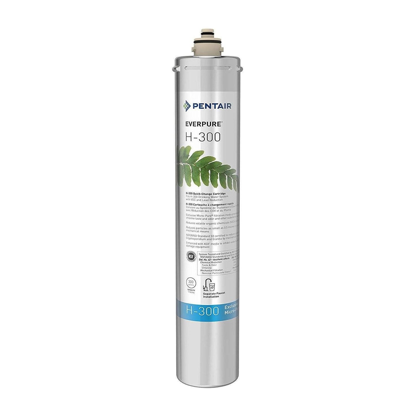 Pentair Everpure H-300 Water Filter Replacement Cartridge for Home Faucet Tap Water Under Sink, EV927072 (2 Pack)